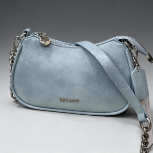BELLAITY Light Blue Vegan Leather Chain Shoulder Bag Crossbody Purse