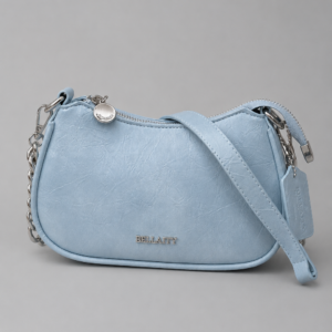 BELLAITY Light Blue Vegan Leather Chain Shoulder Bag Crossbody Purse