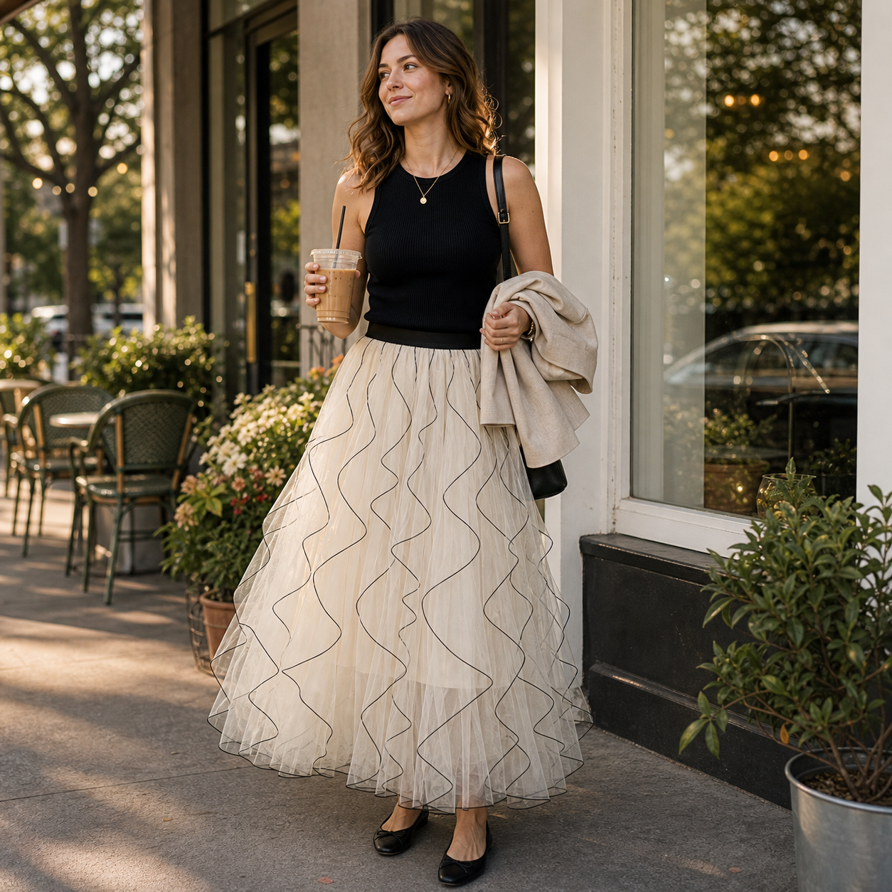 How to Style a Sheer Ruffle Skirt Without Looking Overdressed