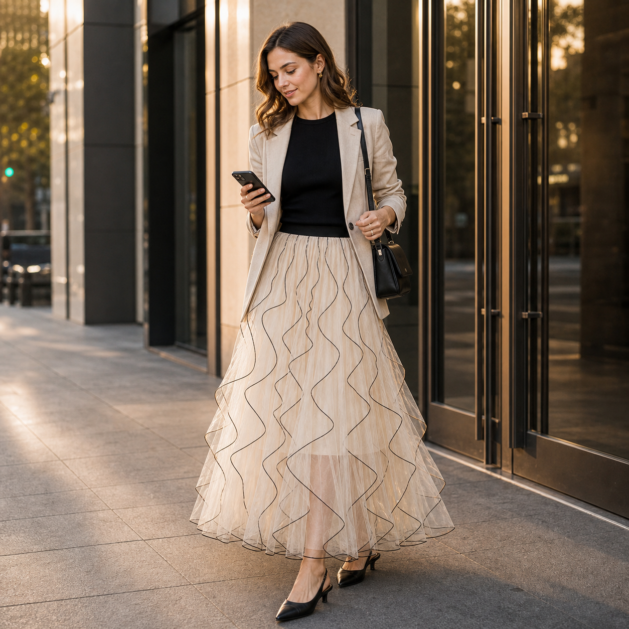 How to Wear a Romantic Skirt From Office to Dinner