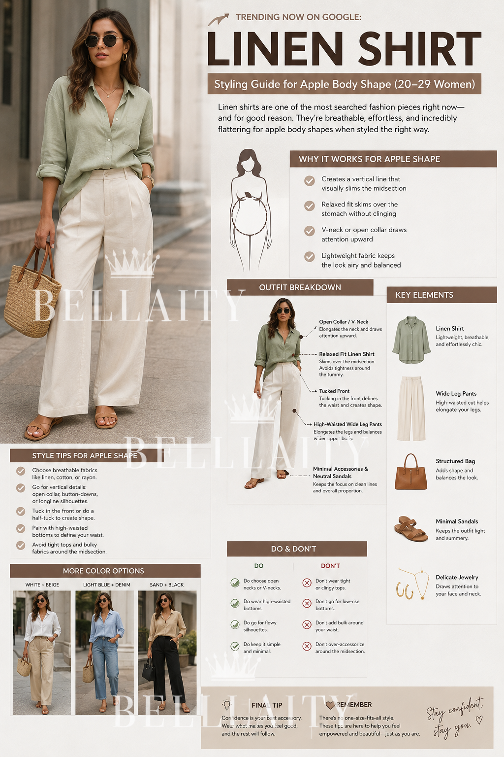 How to Style a Linen Shirt for an Apple Body Shape