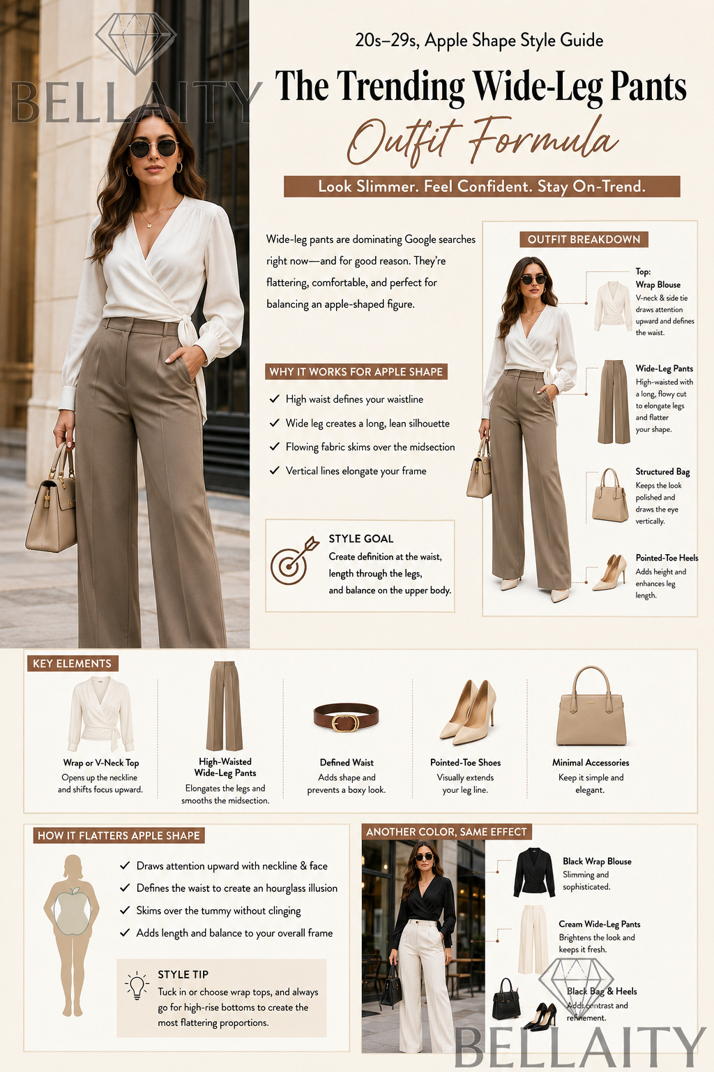 The Trending Wide-Leg Pants Outfit Formula for Apple Shapes
