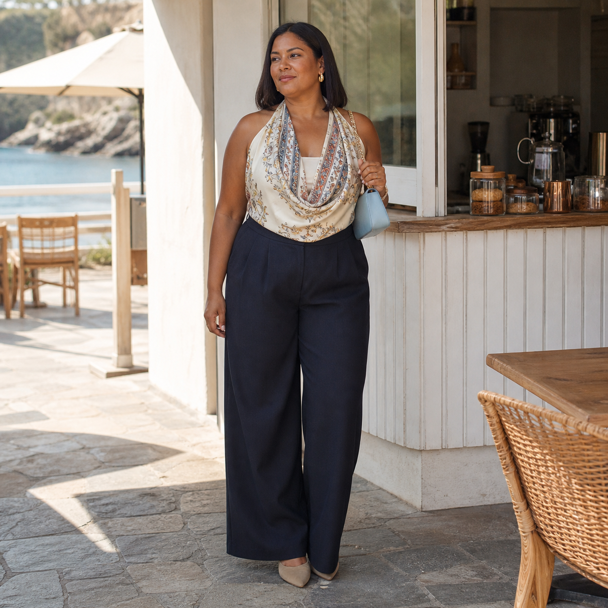 How to Wear a Silk Scarf Top for an Apple Body Shape: The High-Waist Formula That Works
